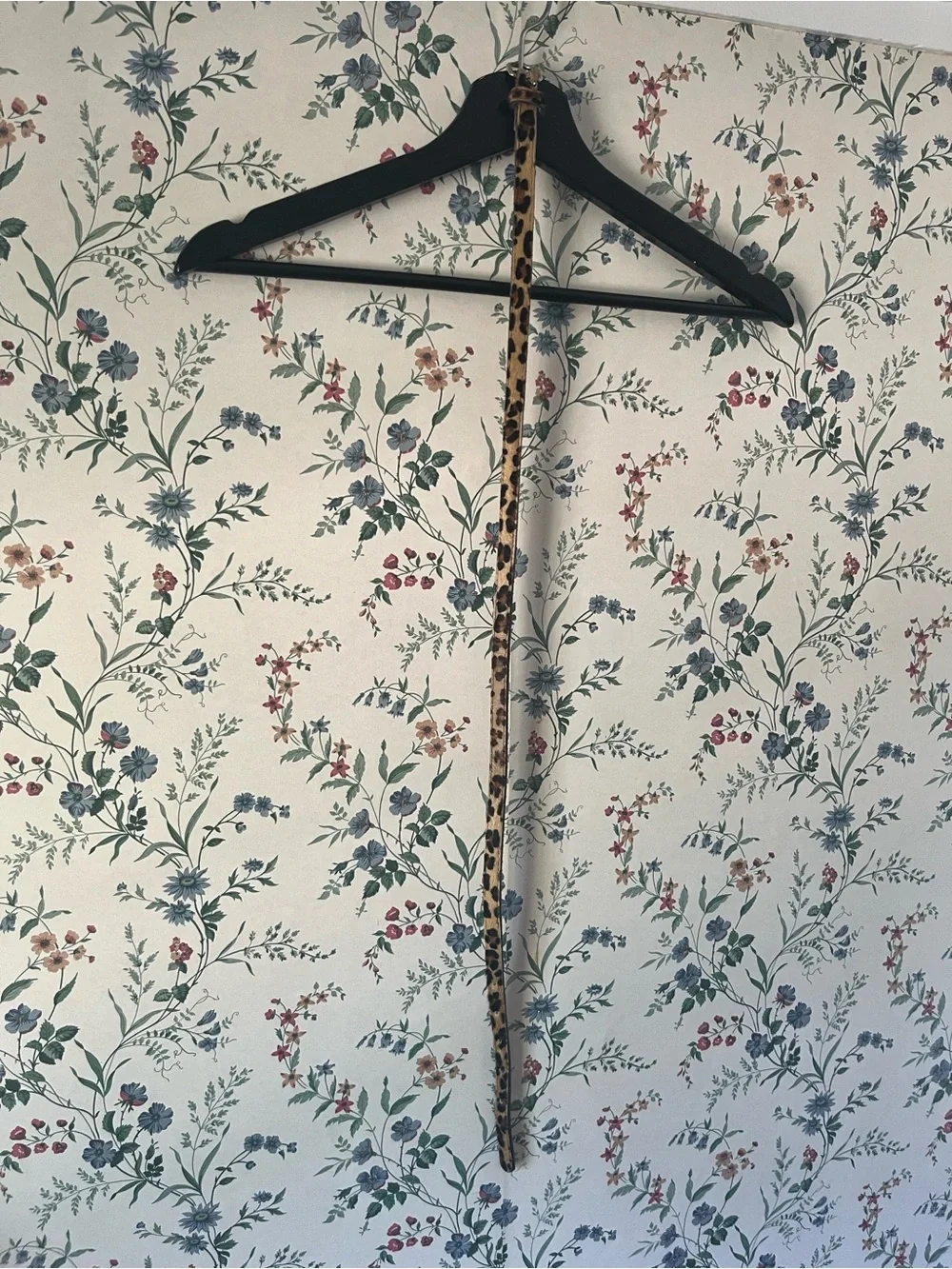 Faux fur Leopard Print Skinny Belt in Brown and Black